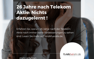 26 Jahre nach Telekom Aktie Nichts dazugelernt !
